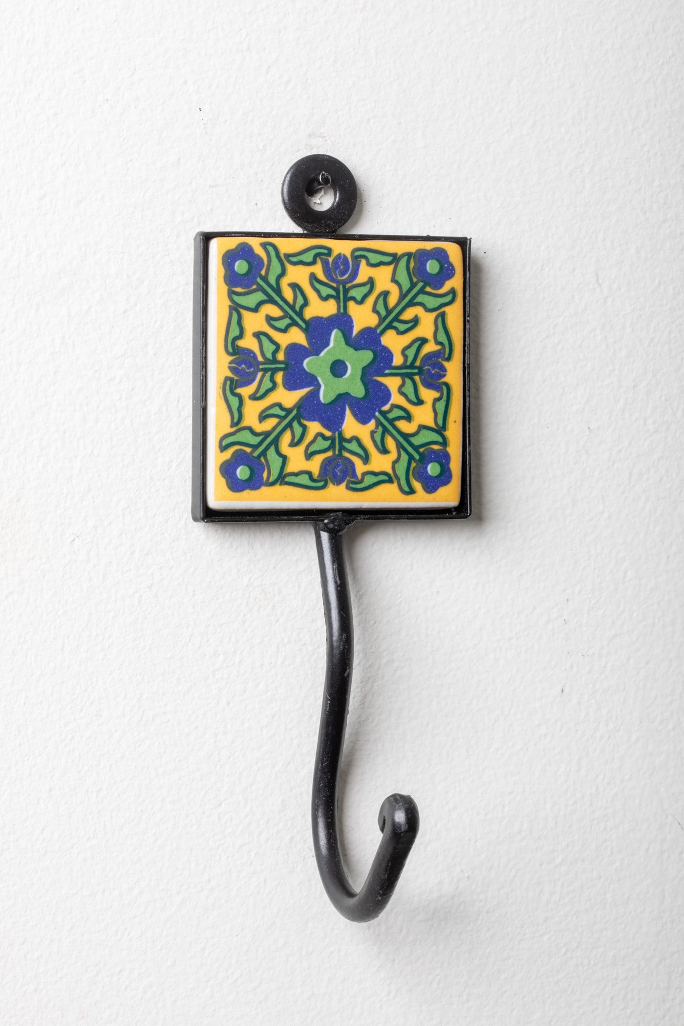 2x2 ceramic tile hook in yellow evening primrose