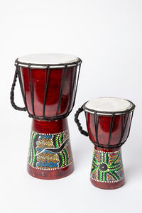 Hand Painted Djembe Toy Drum in Green