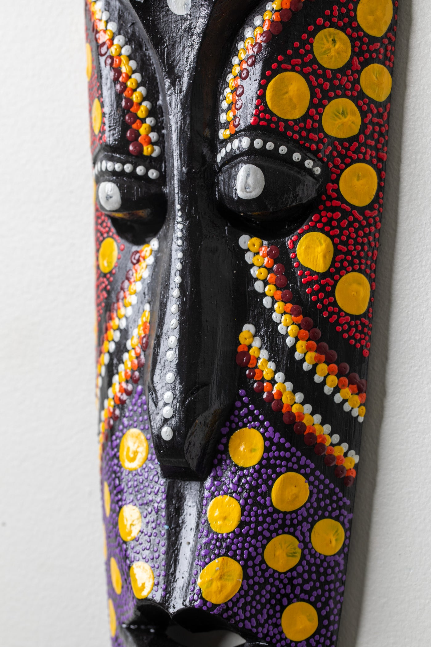 Hand painted wooden mask in green