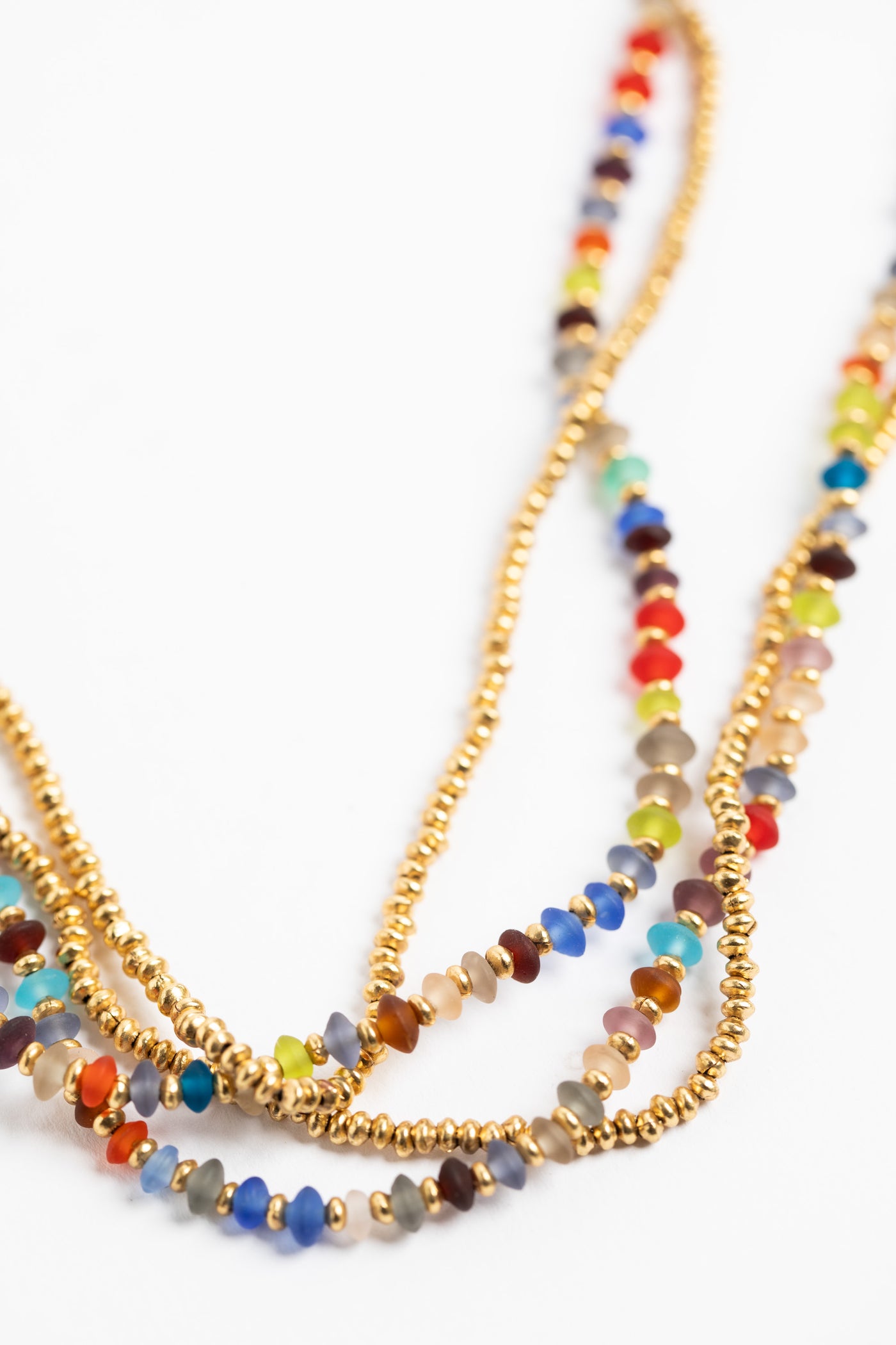 Boho Wrap Multicolor Necklace on white background