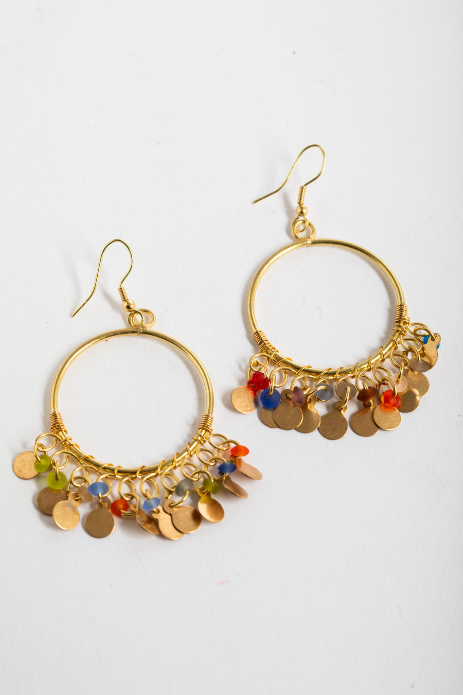 multicolor boho hoop earrings