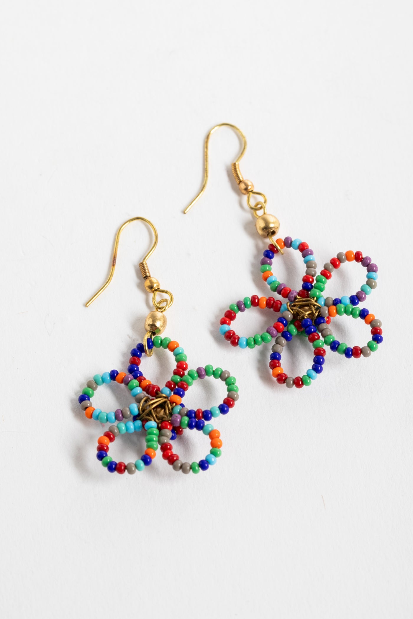 beaded flower earrings