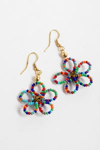 beaded flower earrings