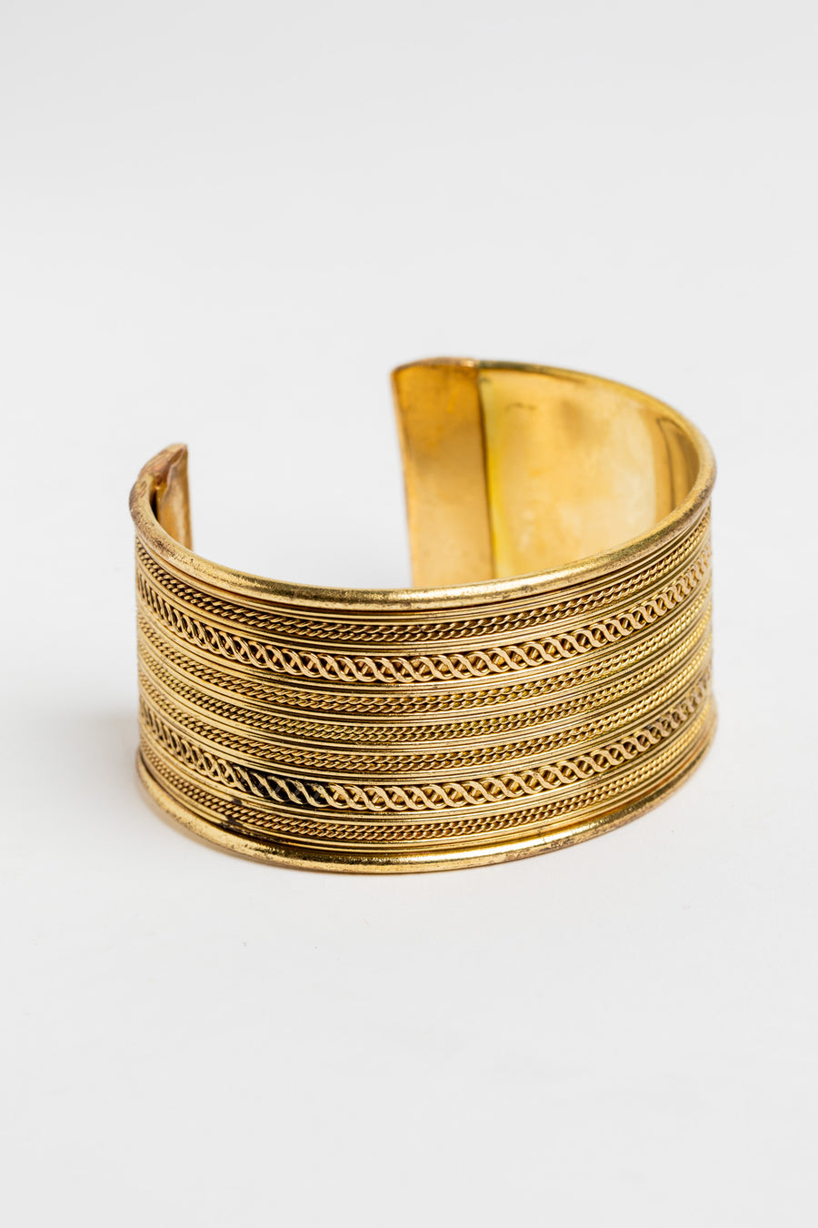 Boho Cuff Bracelet in Rope on white background