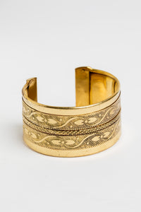 Boho Cuff Bracelet in Vine on white background