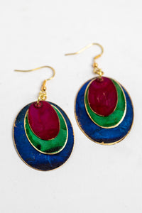 multicolor boho statement earrings