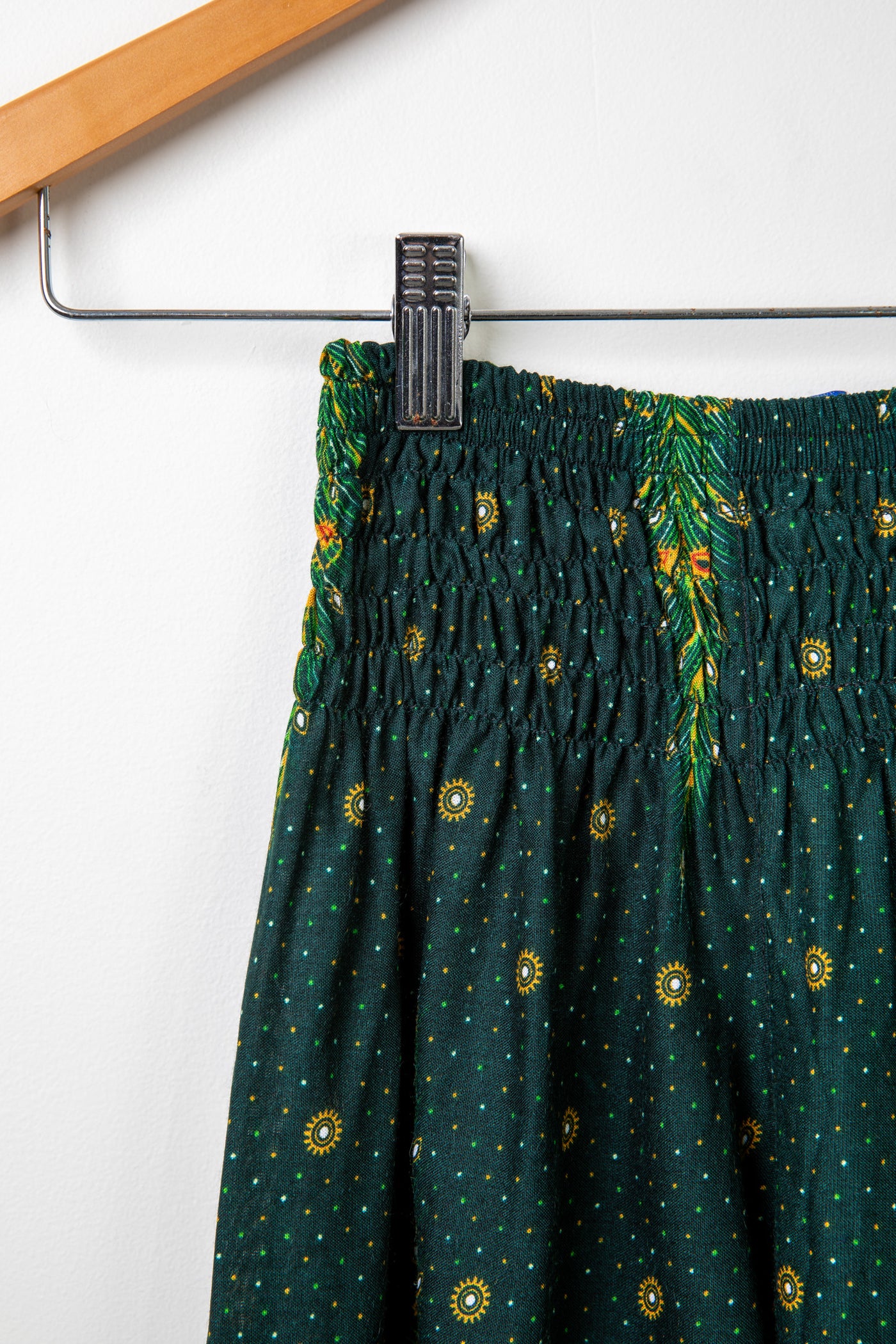 Kids peacock harem pants in green