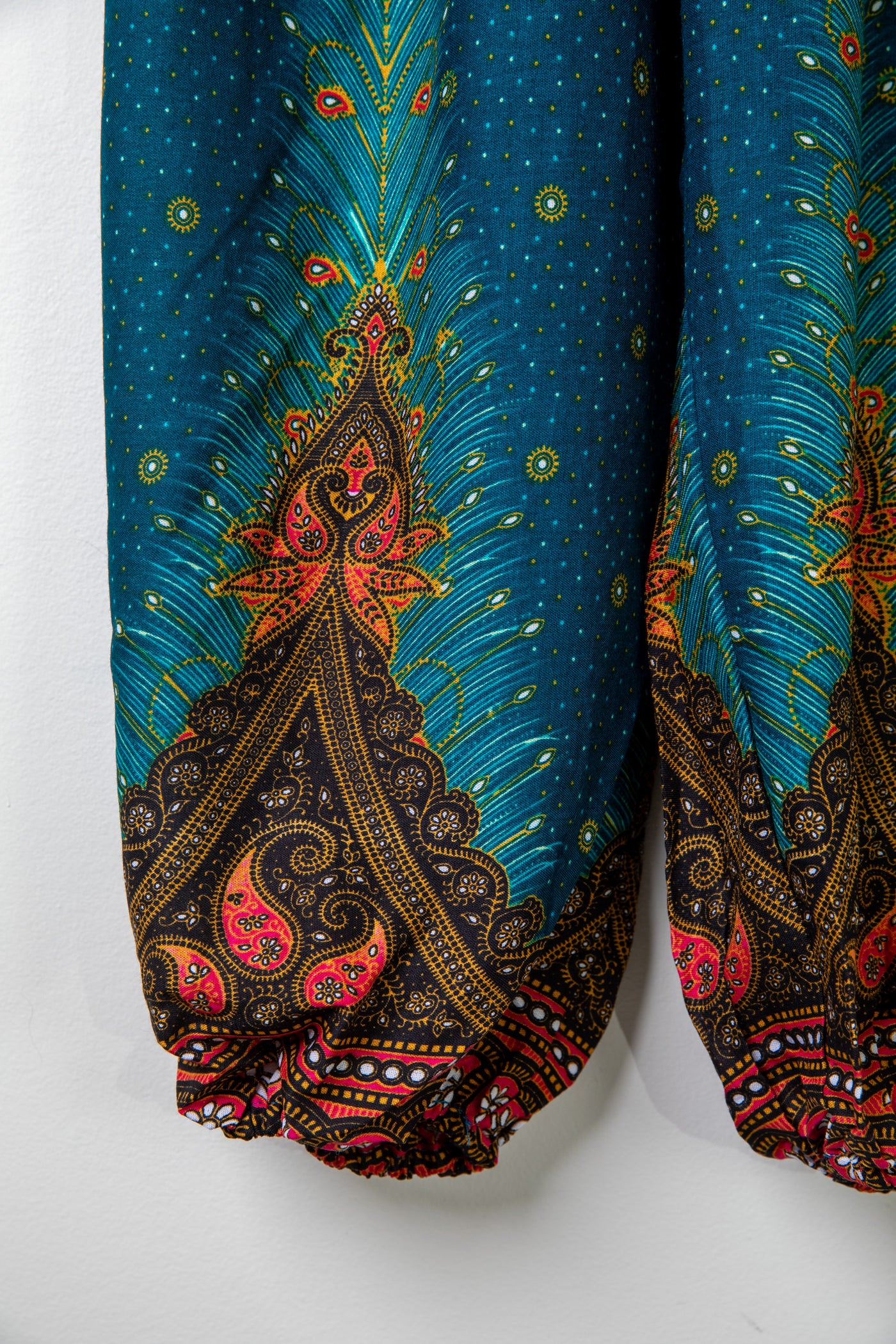 Kids peacock harem pants in teal