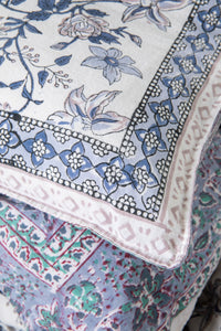 Reversible Block Print Duvet Set in Lavender Gray