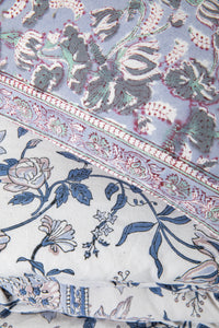 Reversible Block Print Duvet Set in Lavender Gray