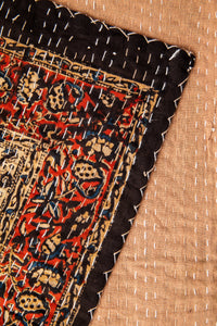 Block print bedspread in multicolor