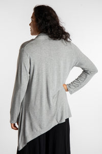 Teciane is wearing the Solid Color Cover-Up is Light Gray