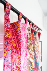 Boho Floral Curtain in Pink