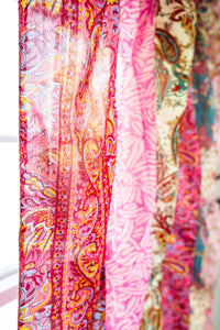 Boho Floral Curtain in Pink