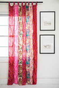 Boho Floral Curtain in Pink