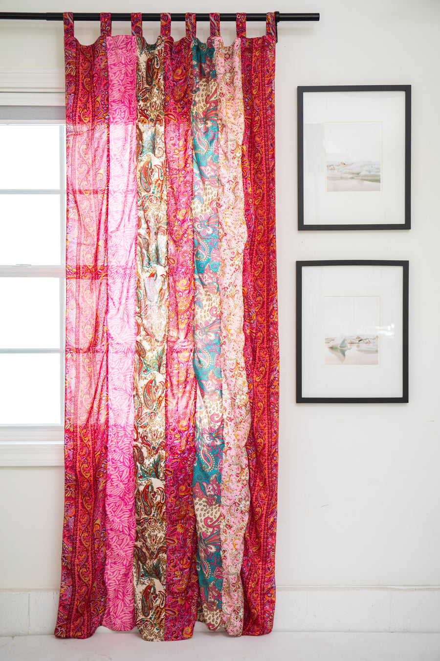 Boho Floral Curtain in Pink