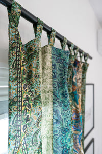 Boho Floral Curtain in Green