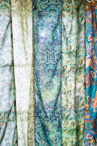 Boho Floral Curtain in Green