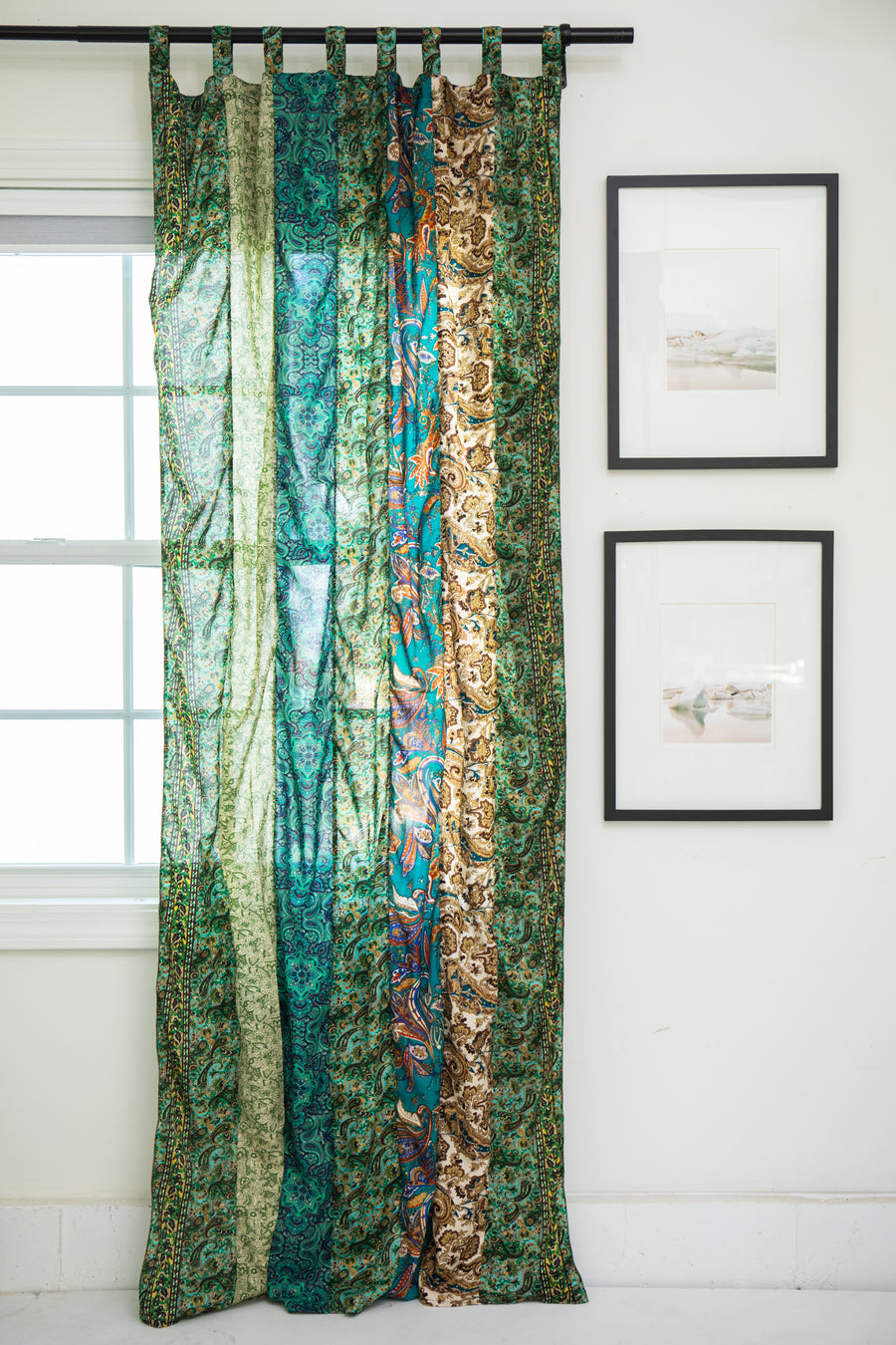 Boho Floral Curtain in Green
