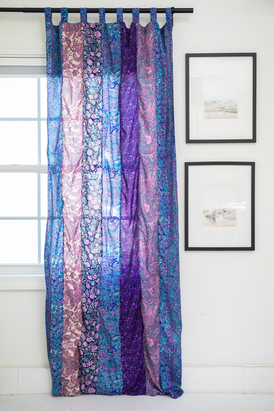 Boho Floral Curtain in Purple