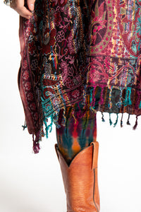 detail of the pari poncho tassel