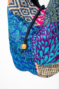 Eco-Friendly Boho Shoulder Bag in Blue