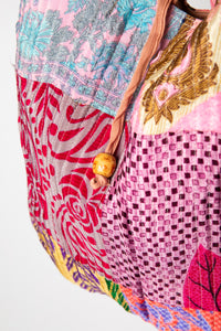 Eco-Friendly Boho Shoulder Bag in Pink