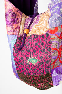 Eco-Friendly Boho Shoulder Bag in Purple