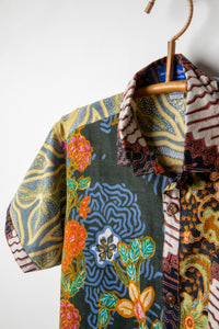 Kids one of a kind patchwork button up shirt