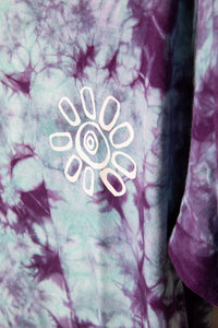 Mexicali Flower Logo Tie Dye T in Plum and Teal