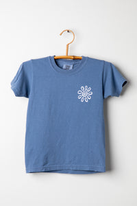 Mexicali Flower Kids T Shirt in Blue Jean