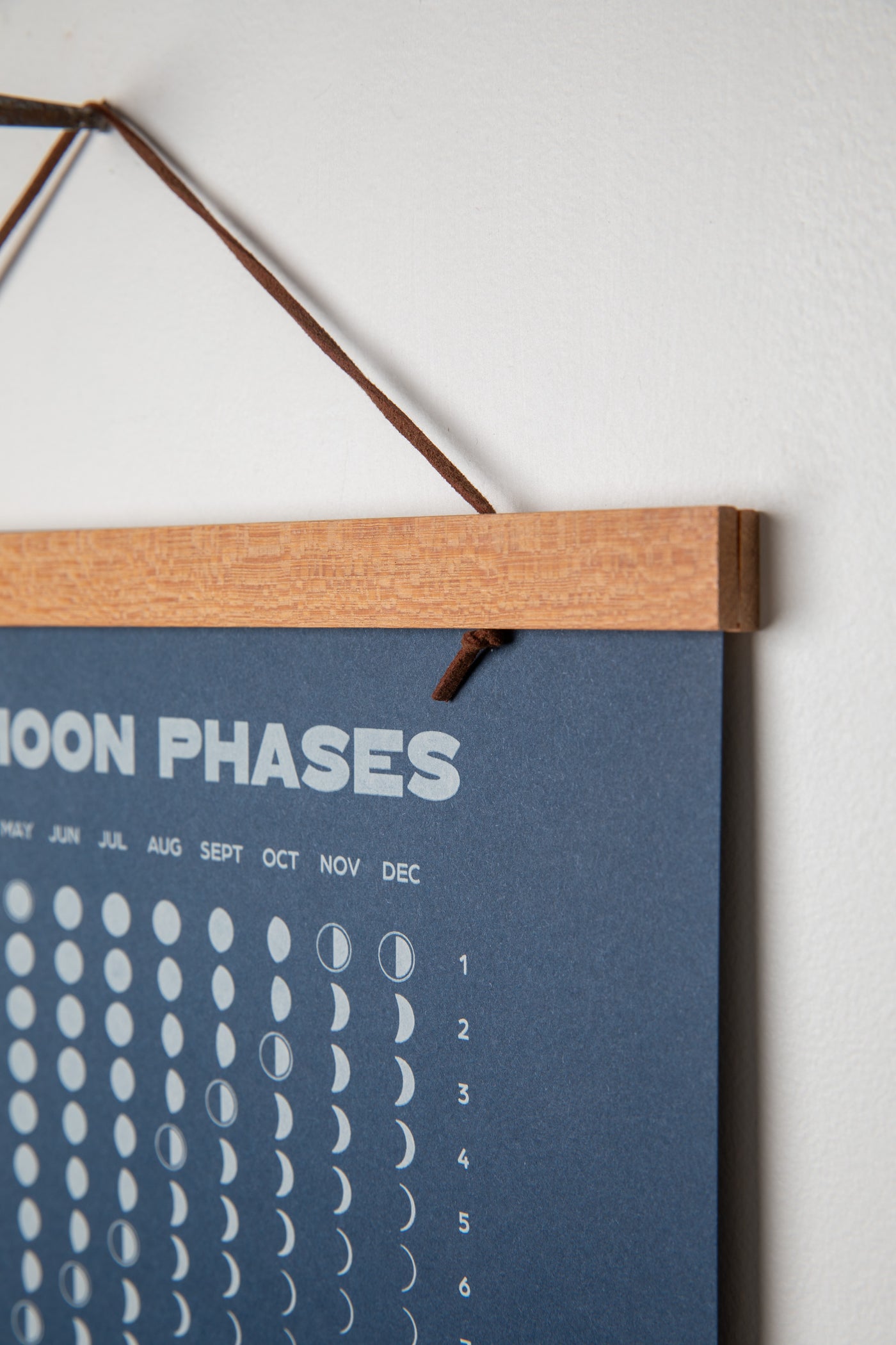 Magnetic Calendar Hanging Frame holding 2026 Moon Phase Calendar