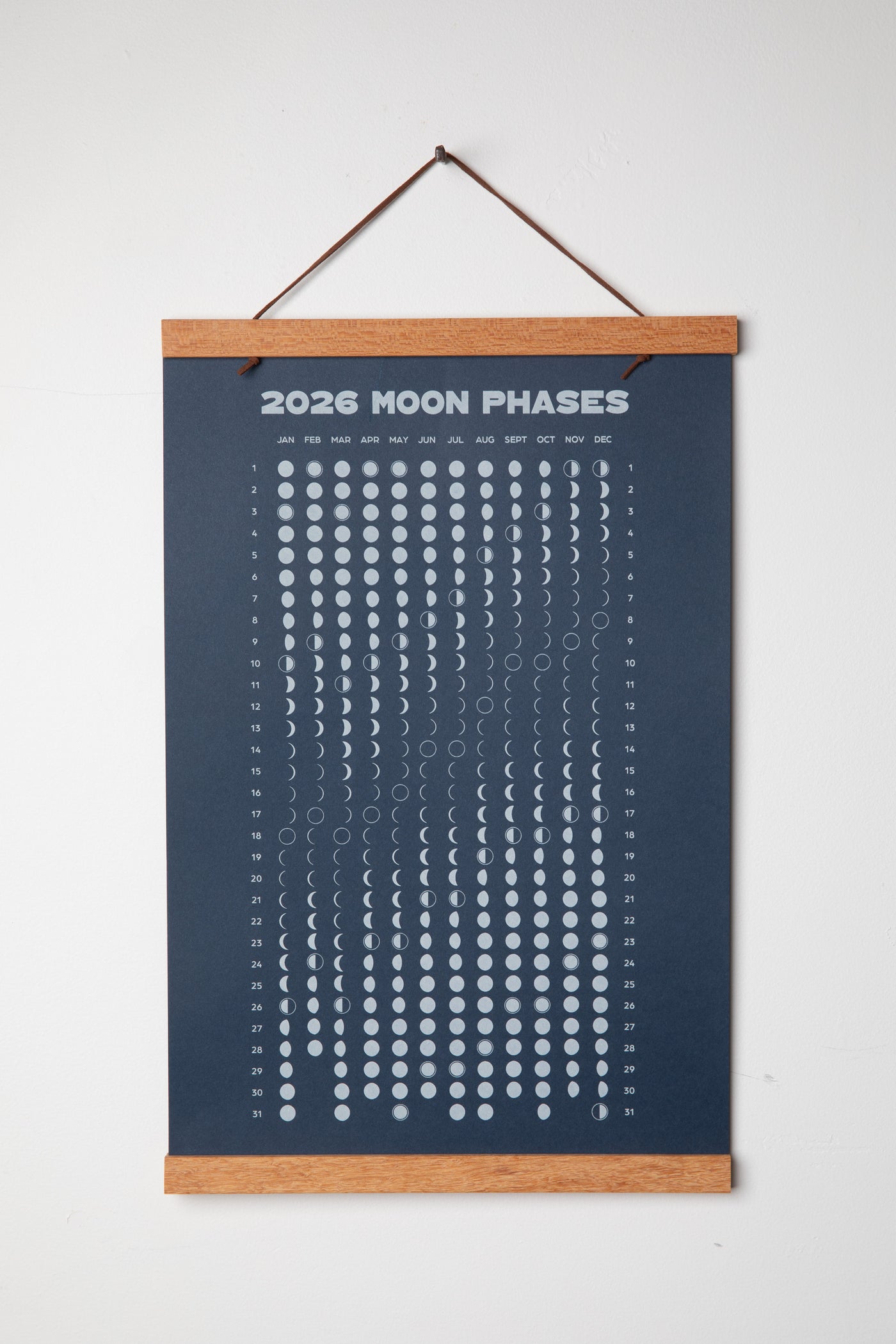 2026 Moon Phase Calendar with magnetic frame