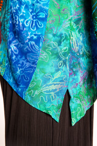 Joya Batik Panel Top in Bright Teal