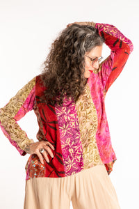 Joya Batik Panel Top in Vermillion