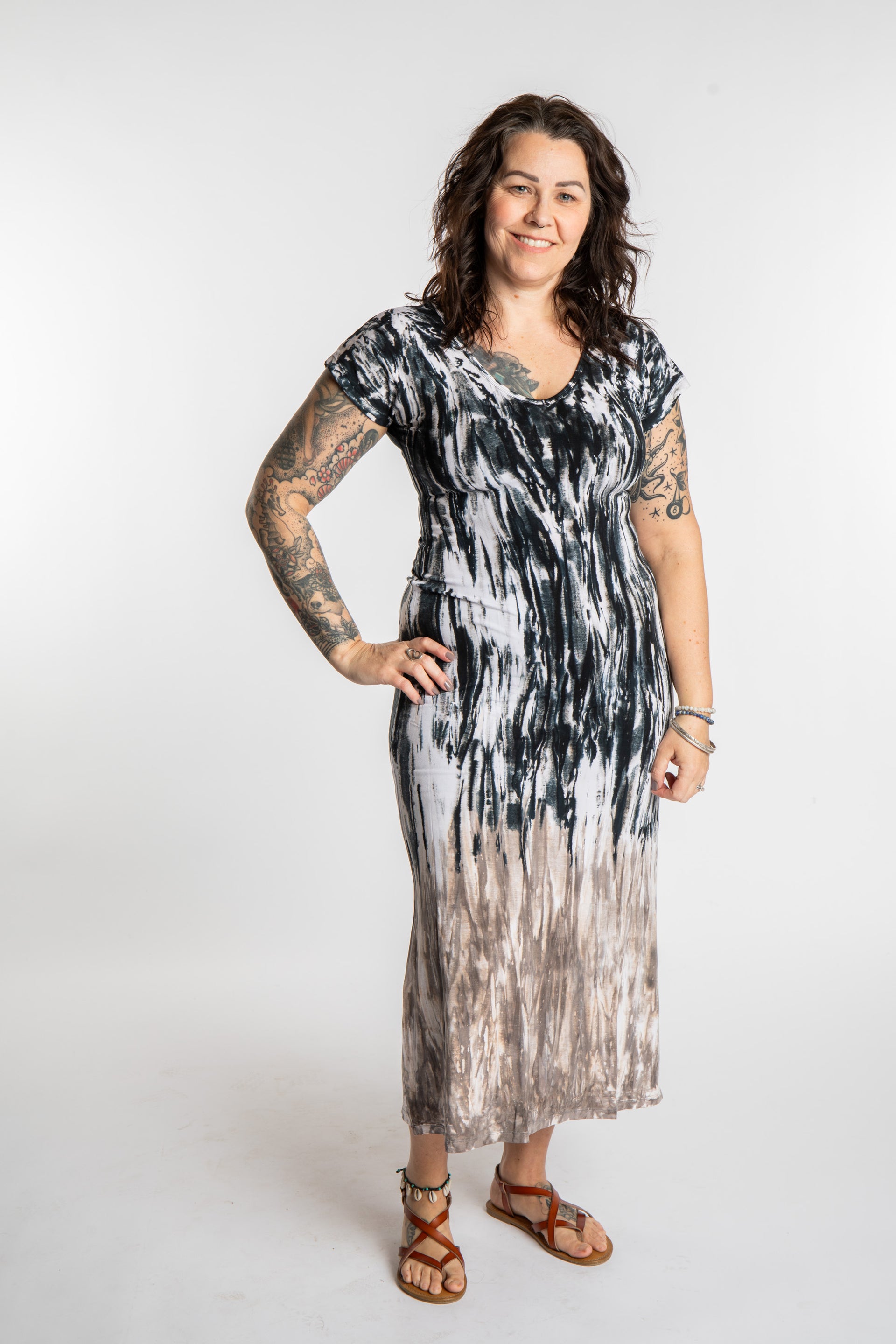 Tara Tie Dye Maxi Dress | Tie Dye Dress Black / S Tara Tie Dye Maxi Dress | Tie Dye Dress Black / S