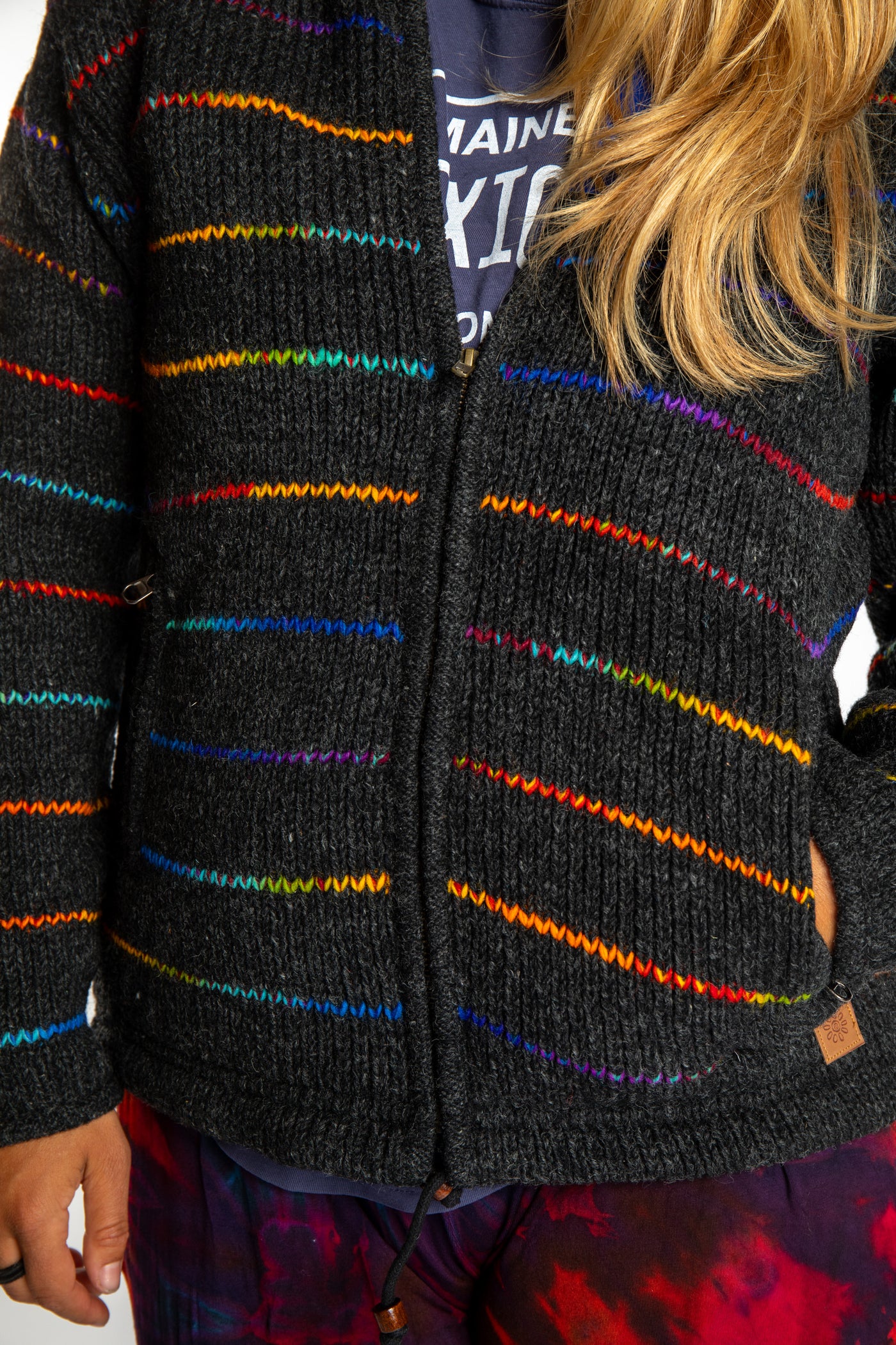 Mexicali Patterned Wool Hoodie Jacket