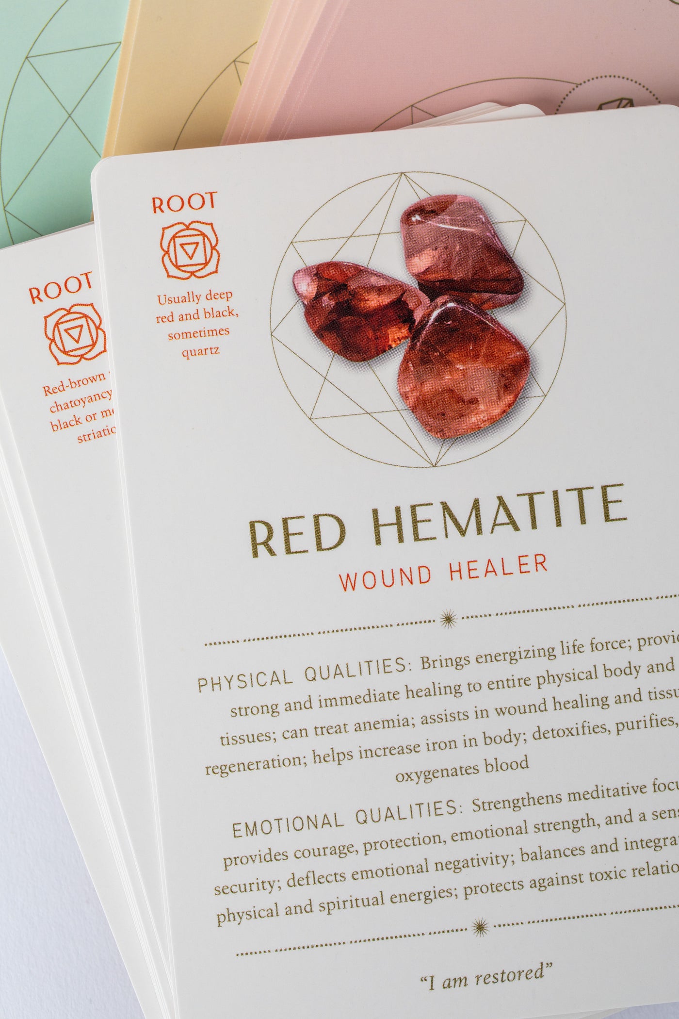 Red Hematite Card from Crystal Healing Deck
