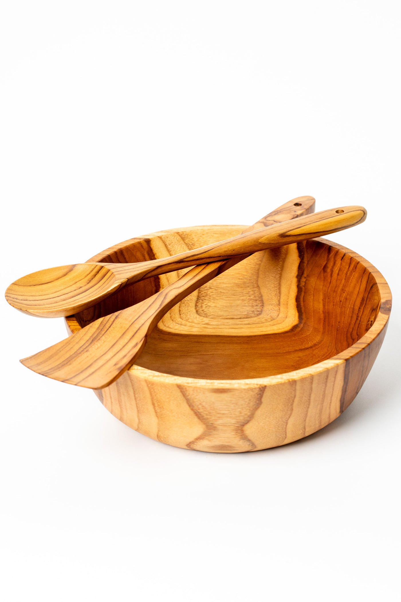 Ayu Teak Wood Salad Bowl and salad untensils