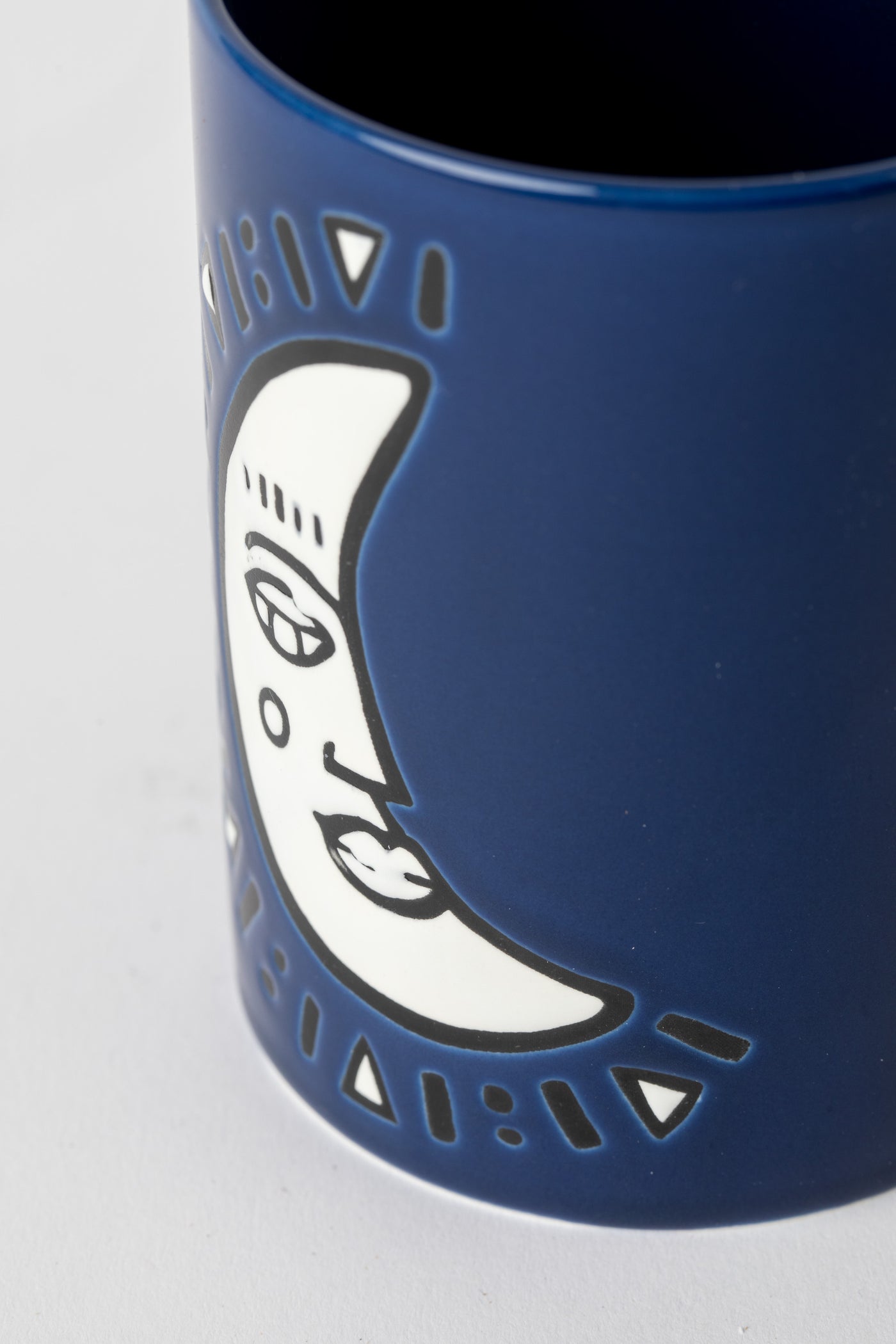 Blue Moon Cuppa Color Mug featuring celestial crescent moon motif.