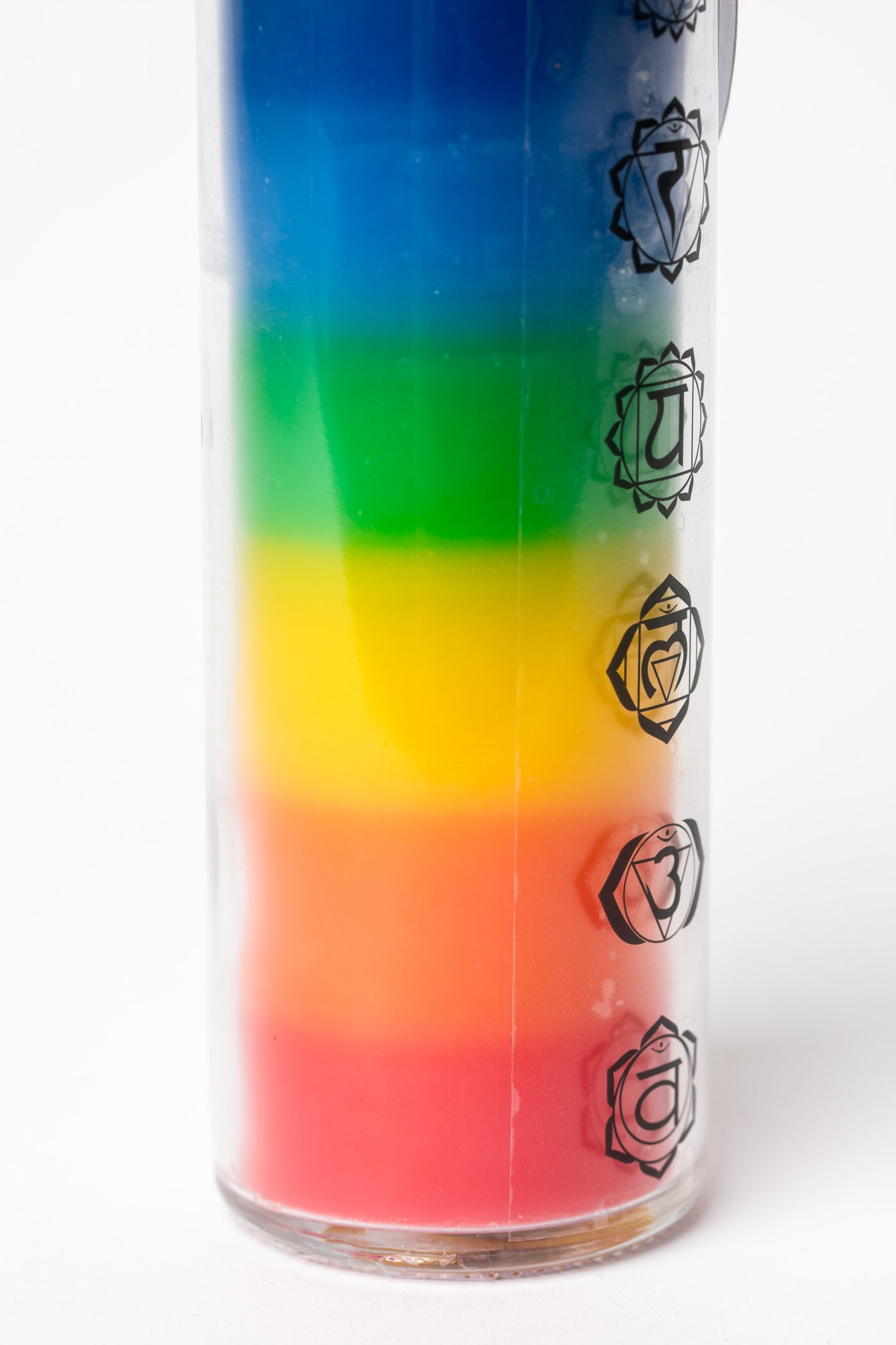 Seven layer rainbow chakra candle