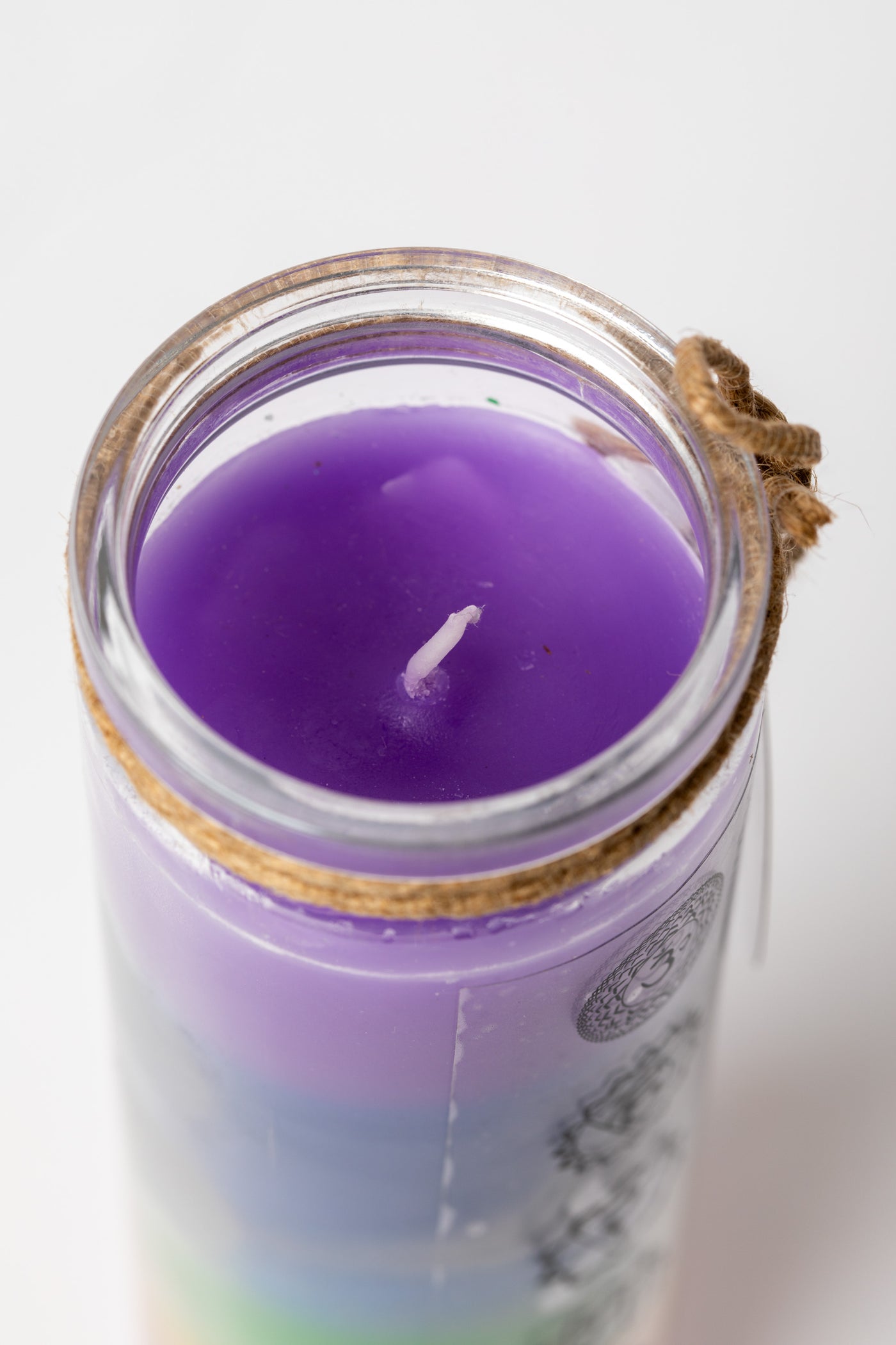 Seven layer rainbow chakra candle