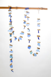 Driftwood and Mini Sea Glass Strand in Blue
