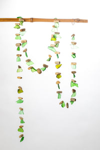 Driftwood and Mini Sea Glass Strand in Green