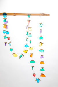 Driftwood and Mini Sea Glass Strand in Multicolor