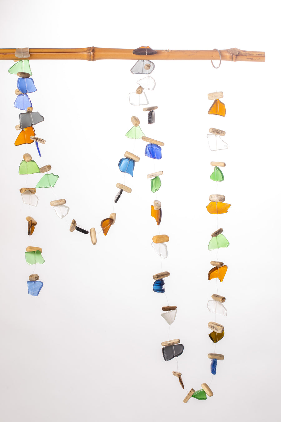 Driftwood and Mini Sea Glass Strand in Natural