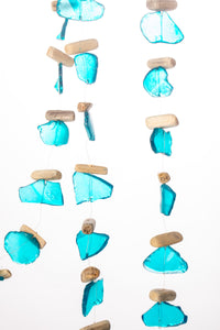 Driftwood and Mini Sea Glass Strand in Teal