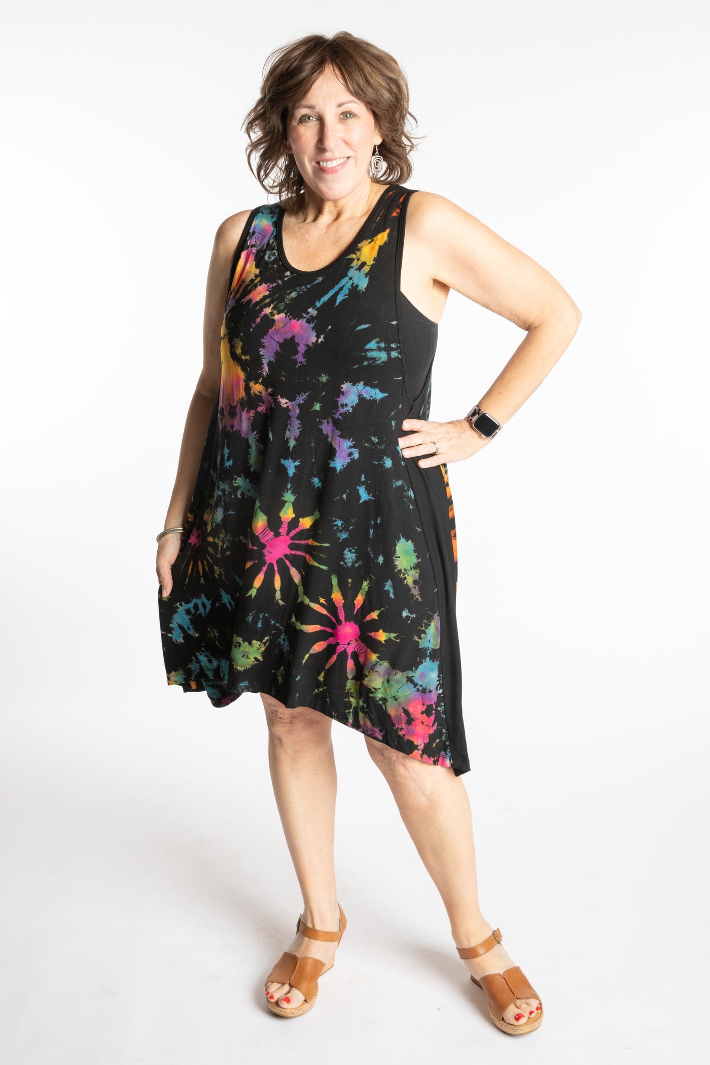 Mudmee Tie Dye Panel Tank Dress
