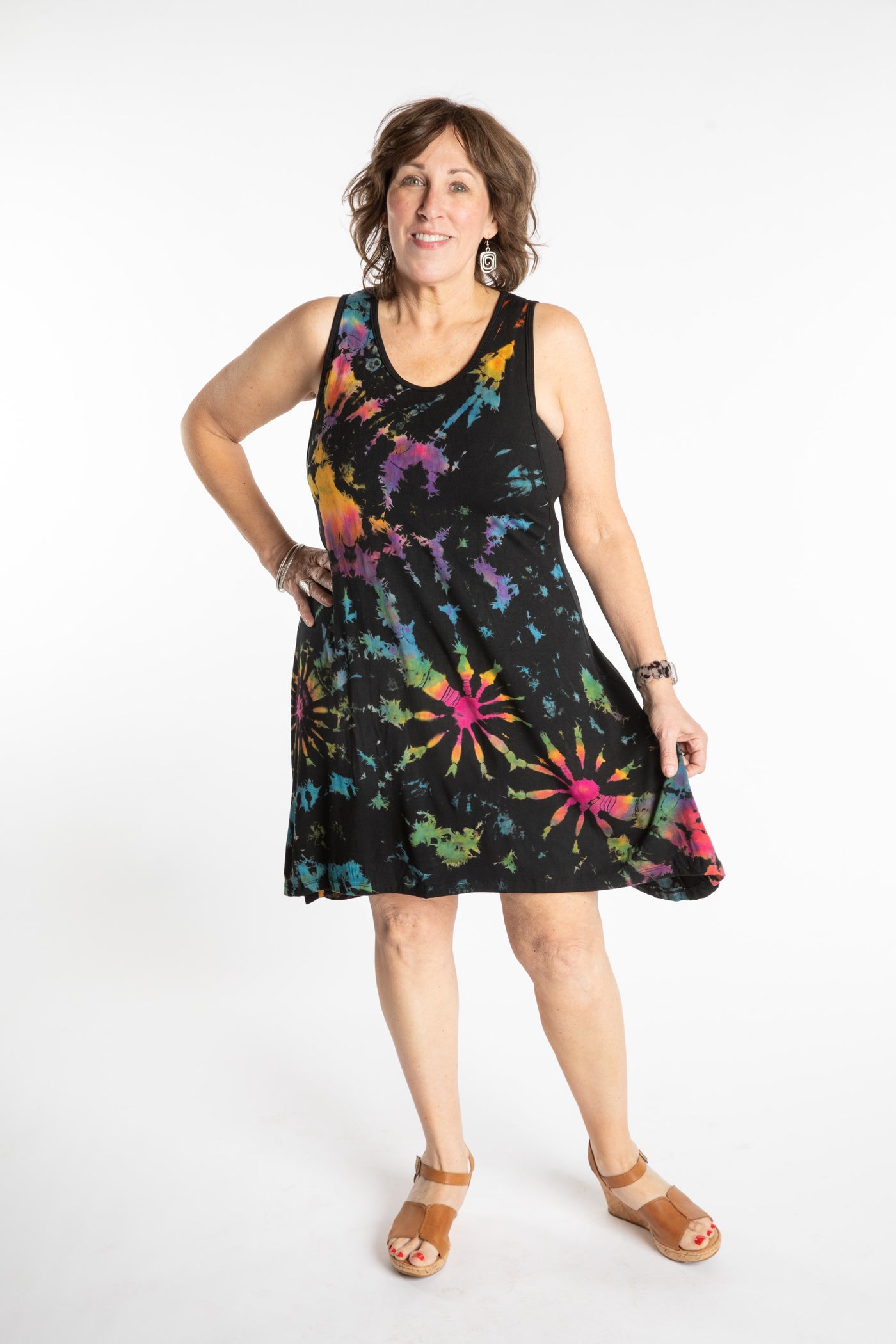 Mudmee Tie Dye Panel Tank Dress
