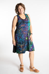 Mudmee Tie Dye Panel Tank Dress in Ocean